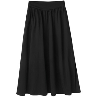 特别出场！巴黎秀款棉混真丝轻礼服宽松A字大摆长款半身裙KAKA特