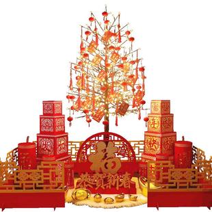 2026马年新年装饰挂件春节元旦过年氛围摆件套餐圣诞树灯场景布置