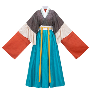 花朝记｜典藏｜复晋花月赋｜其一：斓｜晋制汉服荷叶边半袖破裙