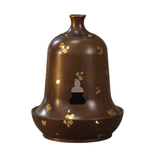 钟鼎盘香炉纯铜家用室内熏香沉香檀香炉创意高级感紫铜色香插摆件