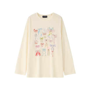 YKYB黄子韬 镂空长袖宽松防晒罩衫斜肩百搭蝴蝶结空气感微透罩衫