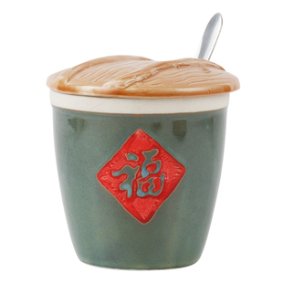 创意福字缸陶瓷小罐调料缸辣椒油罐酱醋盐罐储物摆件酒水缸茶叶罐