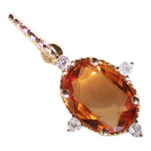 MissQueeny其微|18k金芬达石榴石钻石吊坠清透小巧精致简约百搭