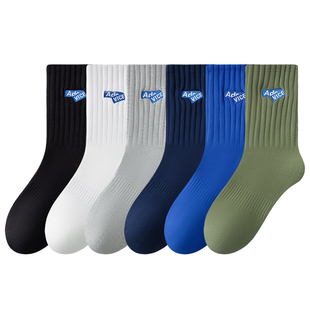 袜子青少年男款纯棉防臭秋冬季中筒运动袜学生初中生大童新疆棉袜