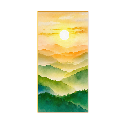 旭日东升玄关装饰厅现代简约挂画
