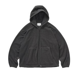 714street呢料针织外套男2025新款秋冬连帽卫衣美式复古毛衣开衫