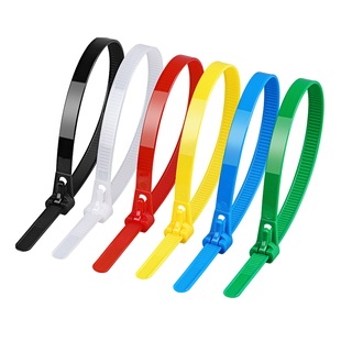 重复使用可松式尼龙扎带活扣可退拆卸彩色束线塑料卡扣拉紧器捆扎