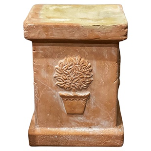 手压红陶浮雕罗马柱 庭院别墅花园露台摆件罗马柱欧式