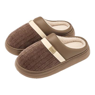 抗菌棉拖鞋男士秋冬季厚底防滑防臭加绒保暖高级感室内家居拖鞋女