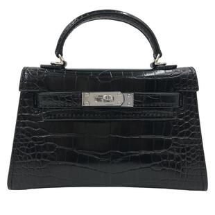 h家凯莉包二代2024春新款女包网红迷你手提包鳄鱼纹单肩斜挎包包