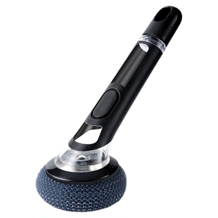 厨房自动加液洗碗刷家用洗锅刷海绵刷钢丝球长柄清洁刷子刷锅神器