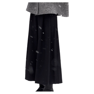 2025秋冬新款黑色裙裤女日常通勤宽松高腰羊毛阔腿裤显瘦百搭休闲