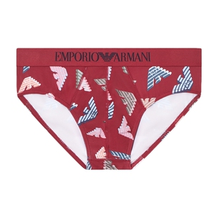【礼物】EMPORIO ARMANI/阿玛尼春夏新款男性感撞色满印三角内裤