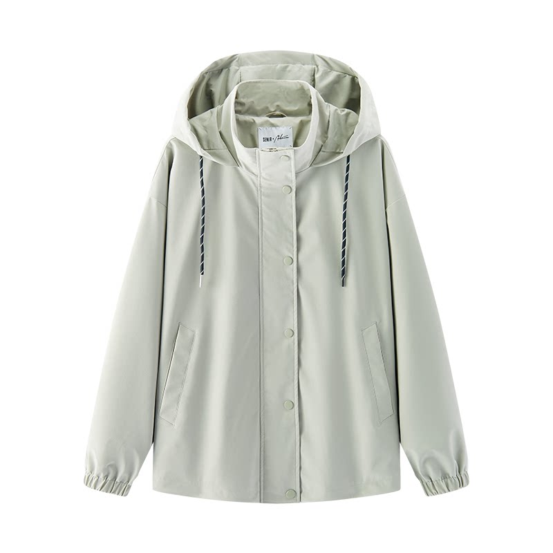 森柔棉|商场同款森马外套女插肩袖连帽2025秋季新款拼色夹克宽松