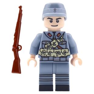战争系列积木枪战兵人玩具二战德军美军苏军国军人仔模型送步枪