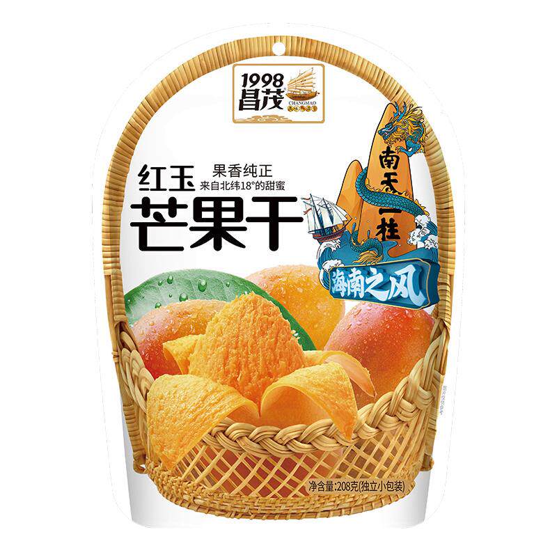 昌茂海南红玉芒果干208g*2袋