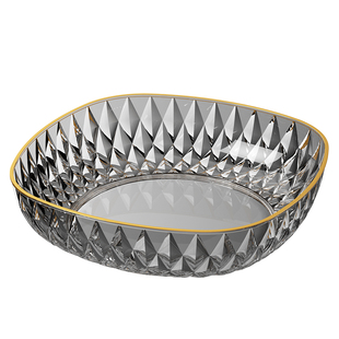 轻奢冰晶纹水果盘2025新款前台高档零食摆放盘客厅家用高级糖果盘