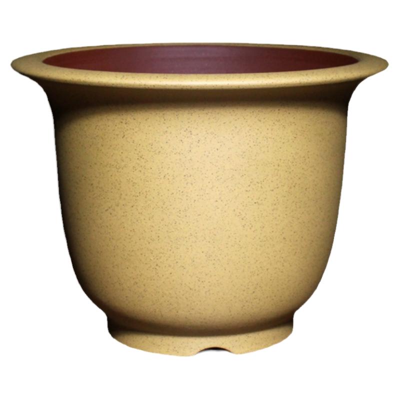 紫砂粉浆金钟精品兰花盆