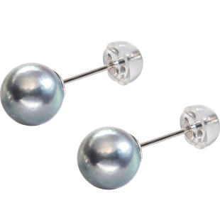 南珠宫信念 百搭款 925银海水珍珠耳钉(真多麻) C-E032SN-Y