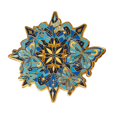 月色星象蝴蝶梦金属珐琅徽章胸针