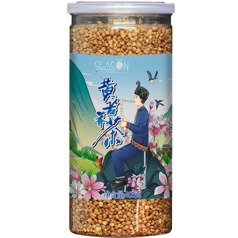 苦荞茶官方旗舰店正品罐装荞麦茶大凉山黄苦荞茶非大麦茶黑苦荞茶