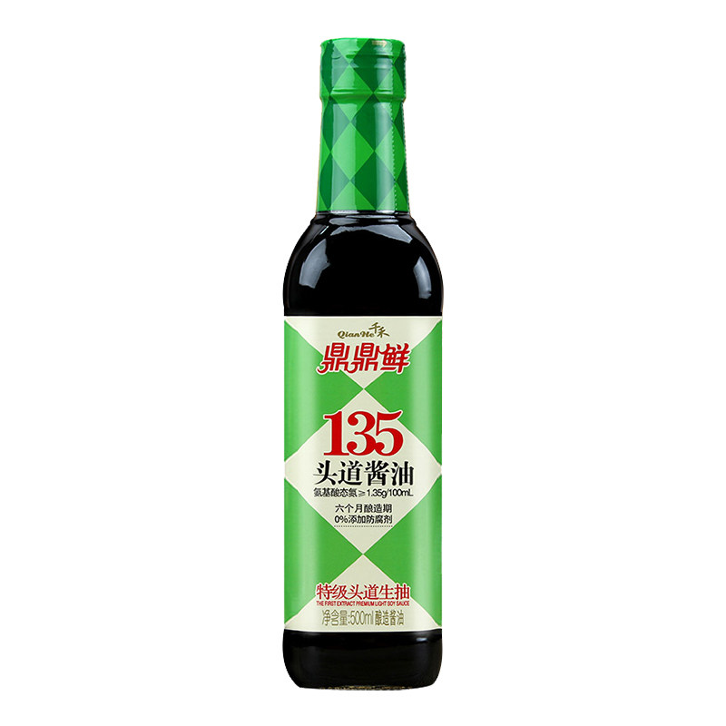 千禾鼎鼎鲜135酱油500ml高鲜酱油