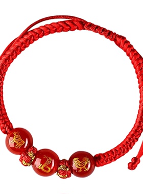 普陀山2026马年本命年红手绳太岁手链三合生肖好运珠护身符吉祥物