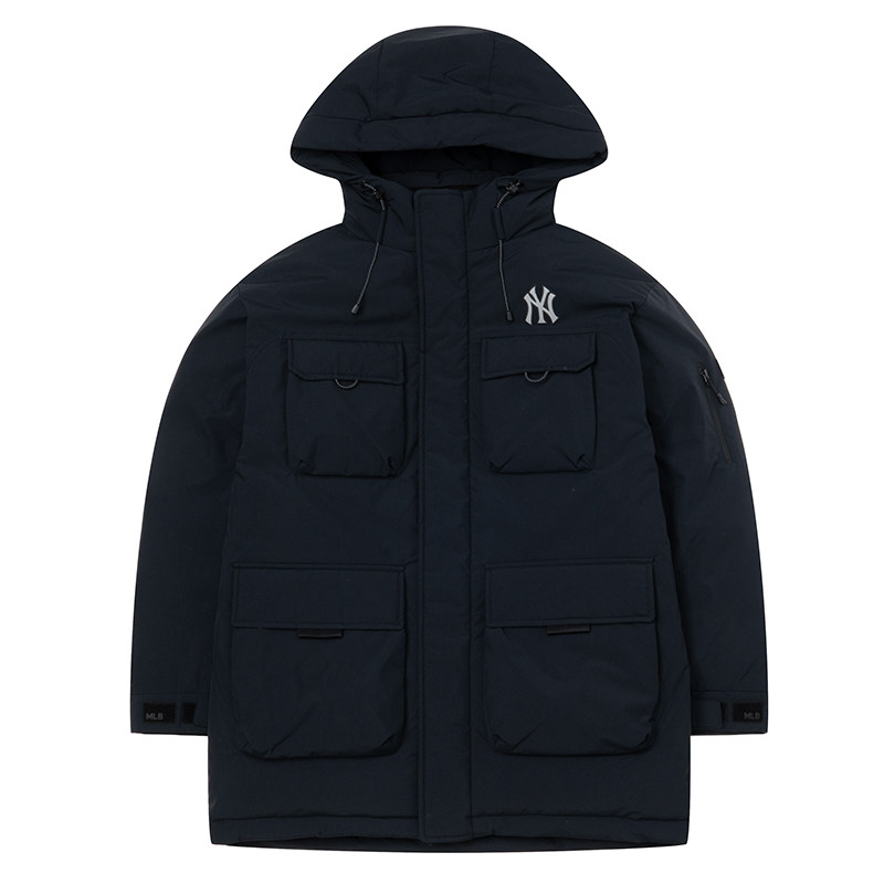 MLB情侣NY工装风连帽羽绒服