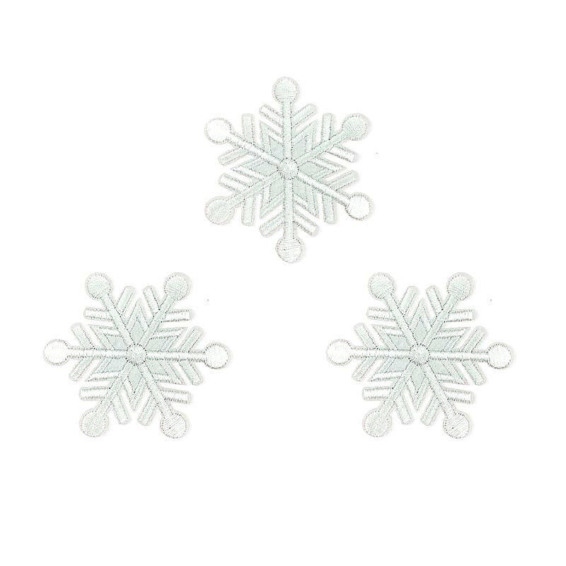 白色雪花刺绣布贴衣服装饰补丁贴