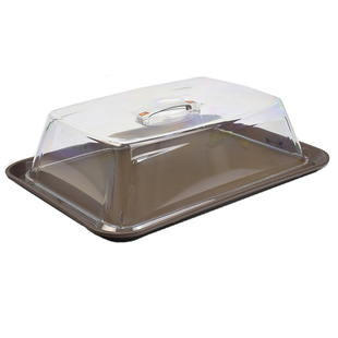 防滑托盘带盖塑料长方形月子餐餐盘保温食品盖透明罩子上菜传菜盘