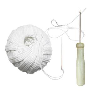 财友财务记账凭证装订线打孔装订机档案棉线粗线白线线团会计手工针锥子勾锥麻袋封口针缝口线宝塔线蜡线钩锥