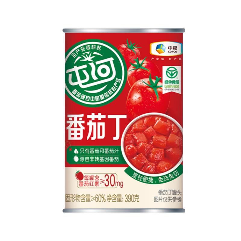 屯河新疆蕃茄丁390g新鲜番茄去皮西红柿番茄酱调味料罐头家用炒菜