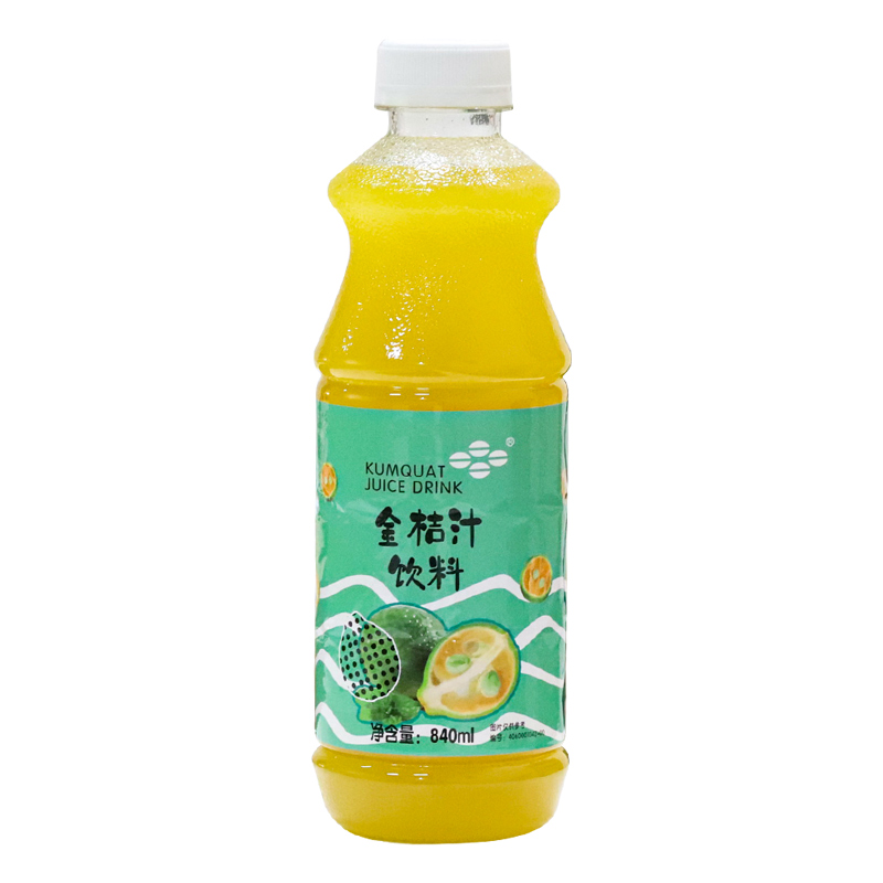 鲜活金桔汁840ml 鲜绿金桔柠檬浓缩果汁饮料浓浆奶茶店专用原料