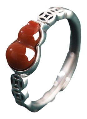 S925银时尚国潮风南红玛瑙