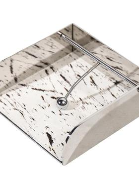 现代简约斑点马毛镜面钢纸巾架样板售楼部客厅抽纸架摆件软装饰品