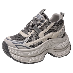 厚底内增高老爹鞋女款小个子2025秋新款8cm休闲百搭运动鞋显脚小