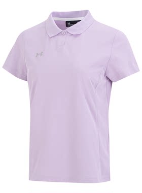 UA安德玛紫色POLO衫女2026夏季新款翻领短袖休闲T恤半袖23500510