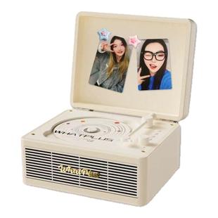 WhatPlus问加C300二代 一体式复古CD唱片机 复古白 可蓝牙USB接口