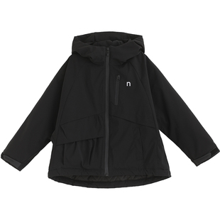 初中生2025冬季新洋气连帽户外风夹棉外套青少年保暖百搭外套休闲