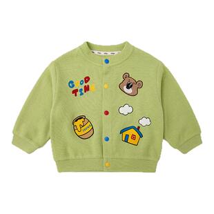 嘟嘟家儿童春季新款开衫外套宝宝卡通上衣男童春装女宝春款针织衫