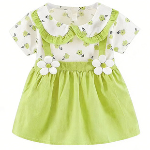 女童夏天连衣裙婴儿衣服小女孩宝宝女宝2026薄款洋气可爱超萌裙子
