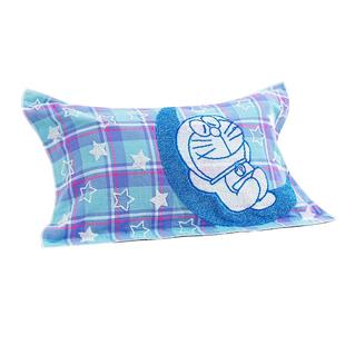 夕才儿美术馆 哆啦A梦纯棉卡通枕巾纱布毛圈吸水舒适情侣款一枚装