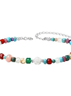 1多彩情绪天然石多巴胺串珠手链女轻奢小众手饰2025新款彩虹手串