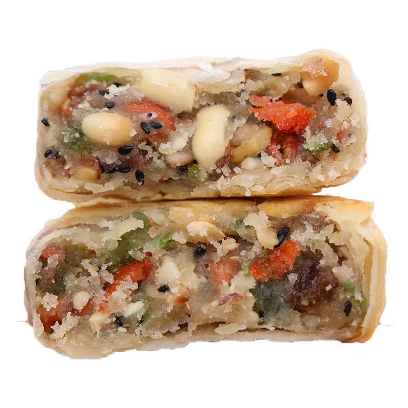 传统苏式酥皮五仁月饼散装手工老式豆沙椒盐月饼中秋礼盒糕点白皮