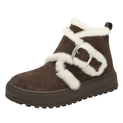 MILLIE'S/妙丽绒绒毛边雪地靴