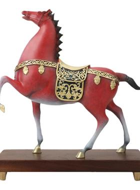 铜一家2025年新品黄铜鸿运唐马马到成功 办公室书房摆件礼品