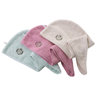 2条金号浴帽女纯棉干发帽洗头成人全棉包头发毛巾裹头吸水a类绣花