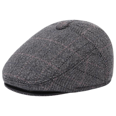 见描述爷爷老头贝雷帽护耳冬天