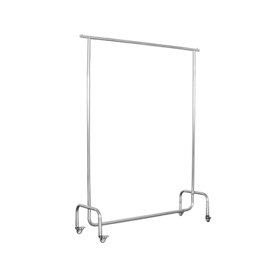 服装店不锈钢带轮子银色展示架