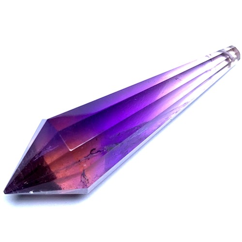 特价天然紫黄晶灵摆吊坠紫水晶滴水刻面紫晶挂坠男女项坠一物一图